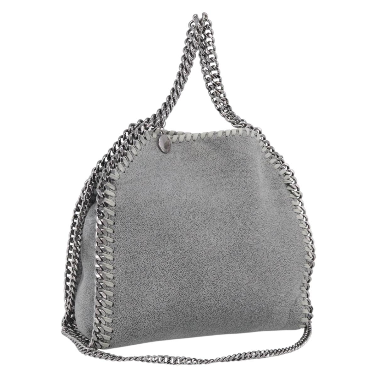 Stella McCartney Chain Falabella Bag Suede 2way Gray Gold 512064 Auth 213160V