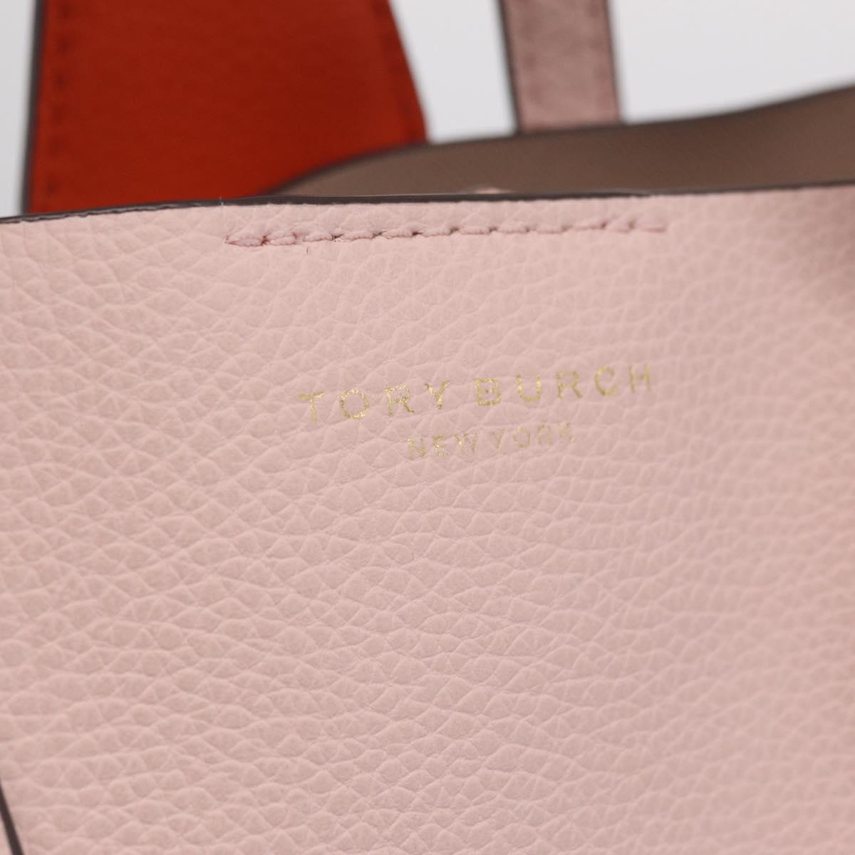 Tory Burch Perry Small Triple Compartment Bag Leather 2way Pink Auth 213162A