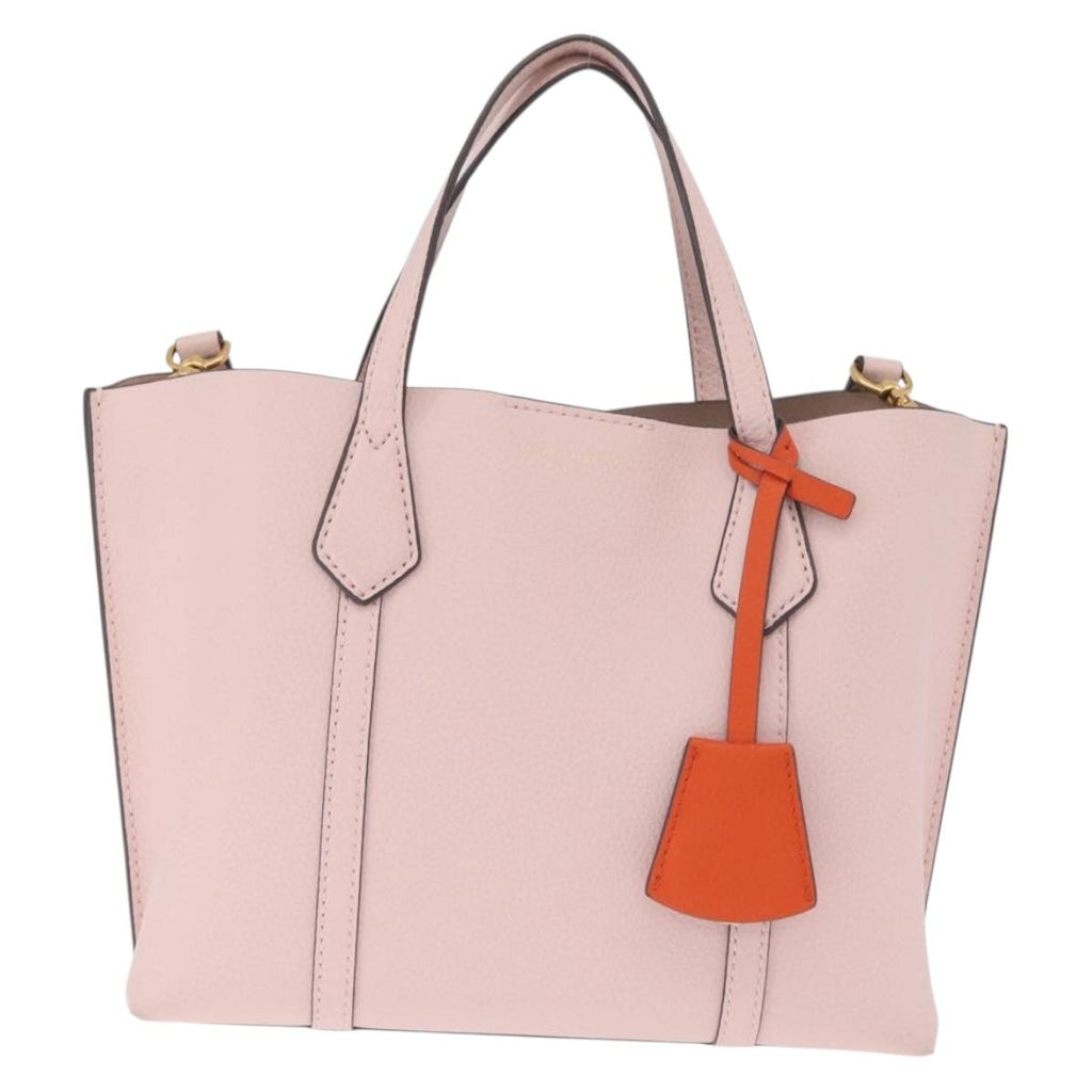 Tory Burch Perry Small Triple Compartment Bag Leather 2way Pink Auth 213162A