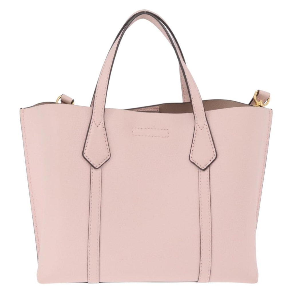 Tory Burch Perry Small Triple Compartment Bag Leather 2way Pink Auth 213162A