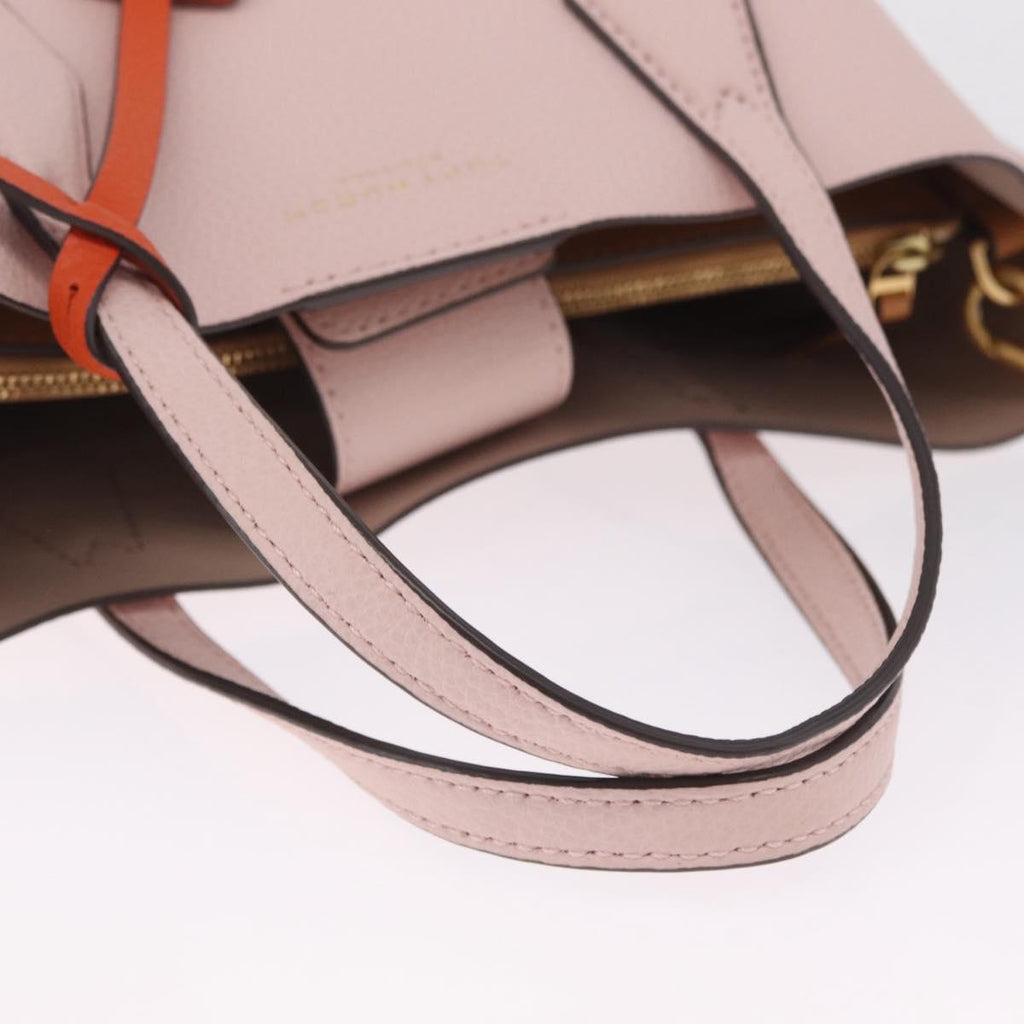 Tory Burch Perry Small Triple Compartment Bag Leather 2way Pink Auth 213162A