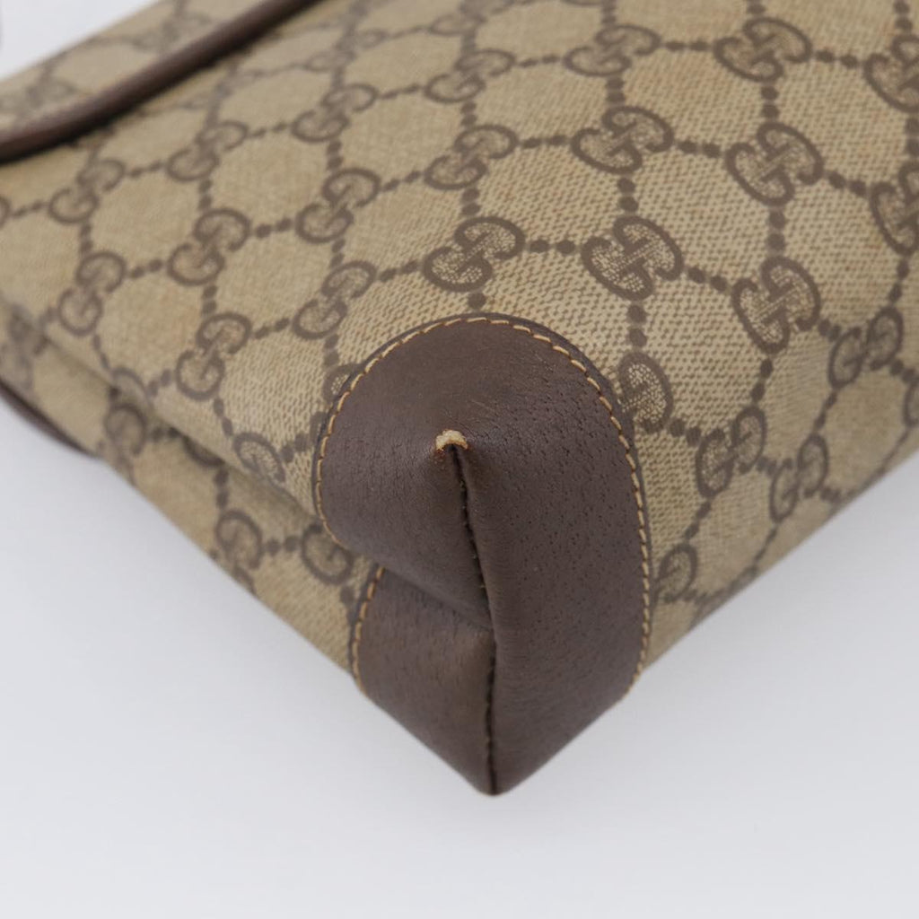 GUCCI GG Supreme Shoulder Bag PVC Beige Gold 007 123 0087 Auth 213180