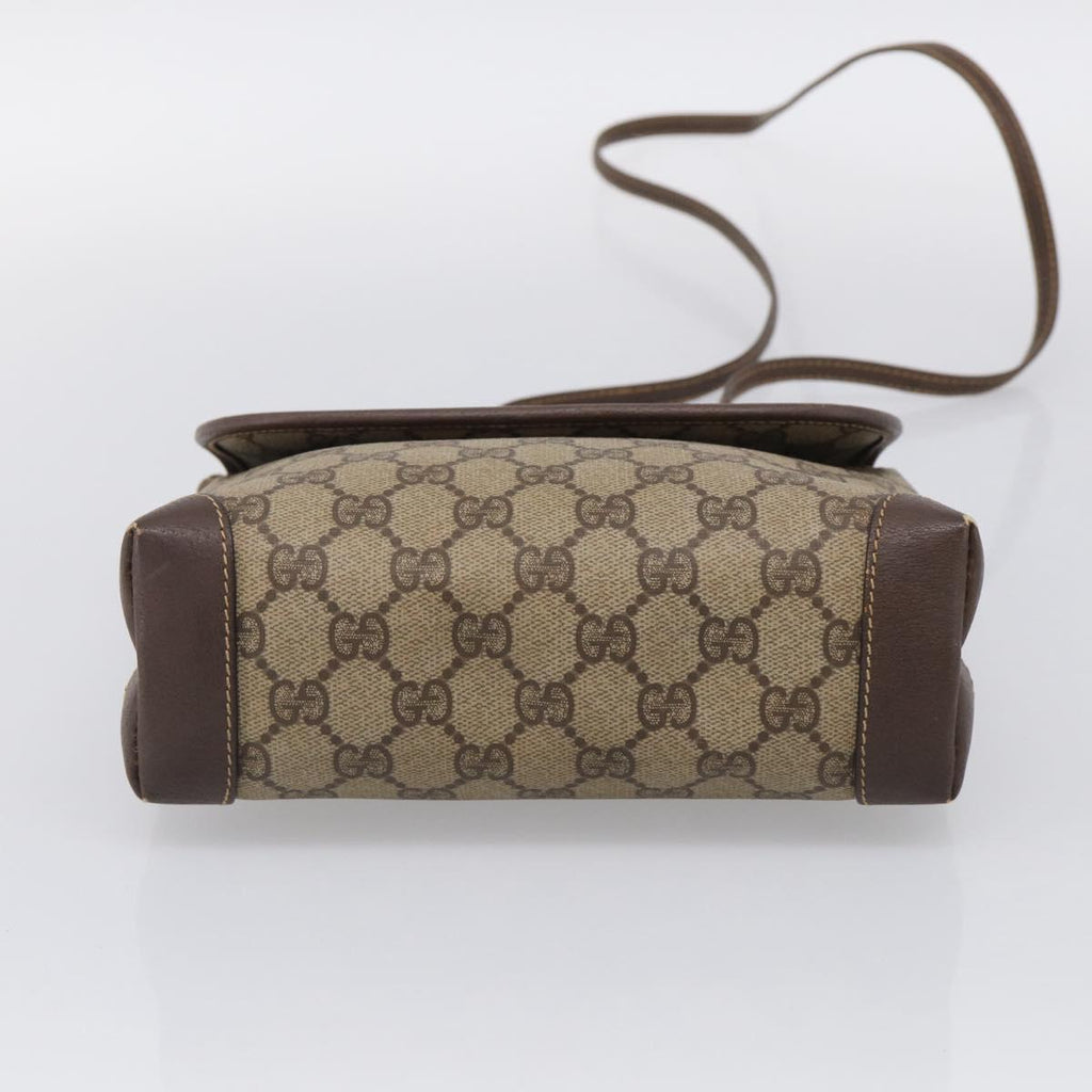 GUCCI GG Supreme Shoulder Bag PVC Beige Gold 007 123 0087 Auth 213180