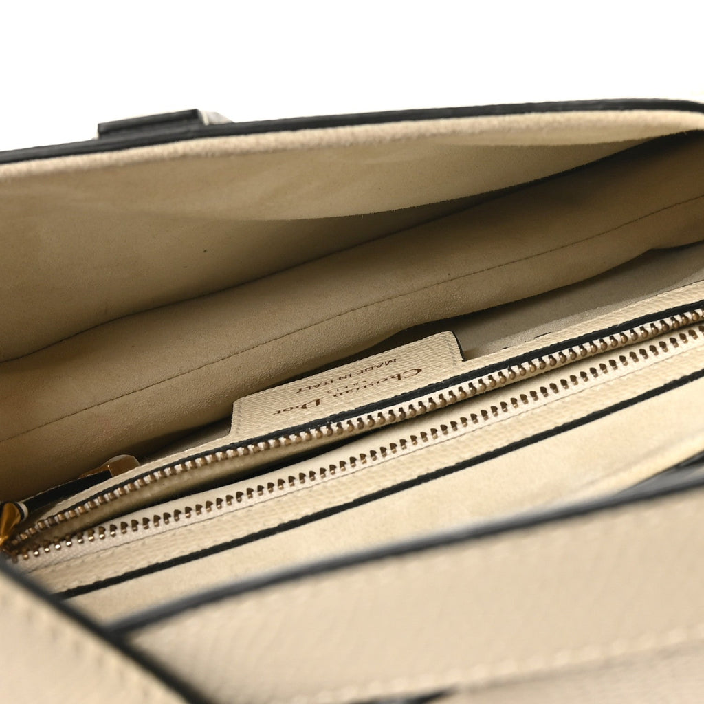 Grained Calfskin Saddle Bag White