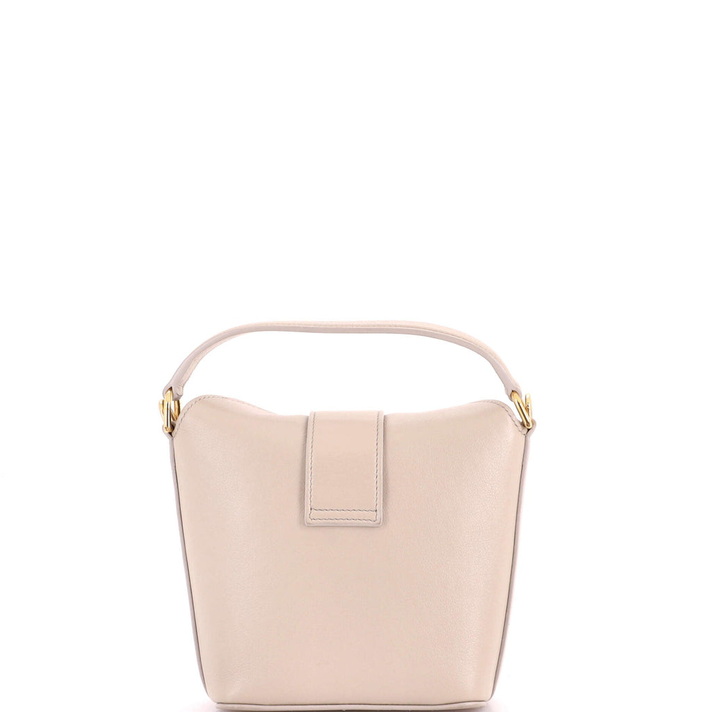 Triomphe Top Handle Slim Bucket Bag Leather Mini