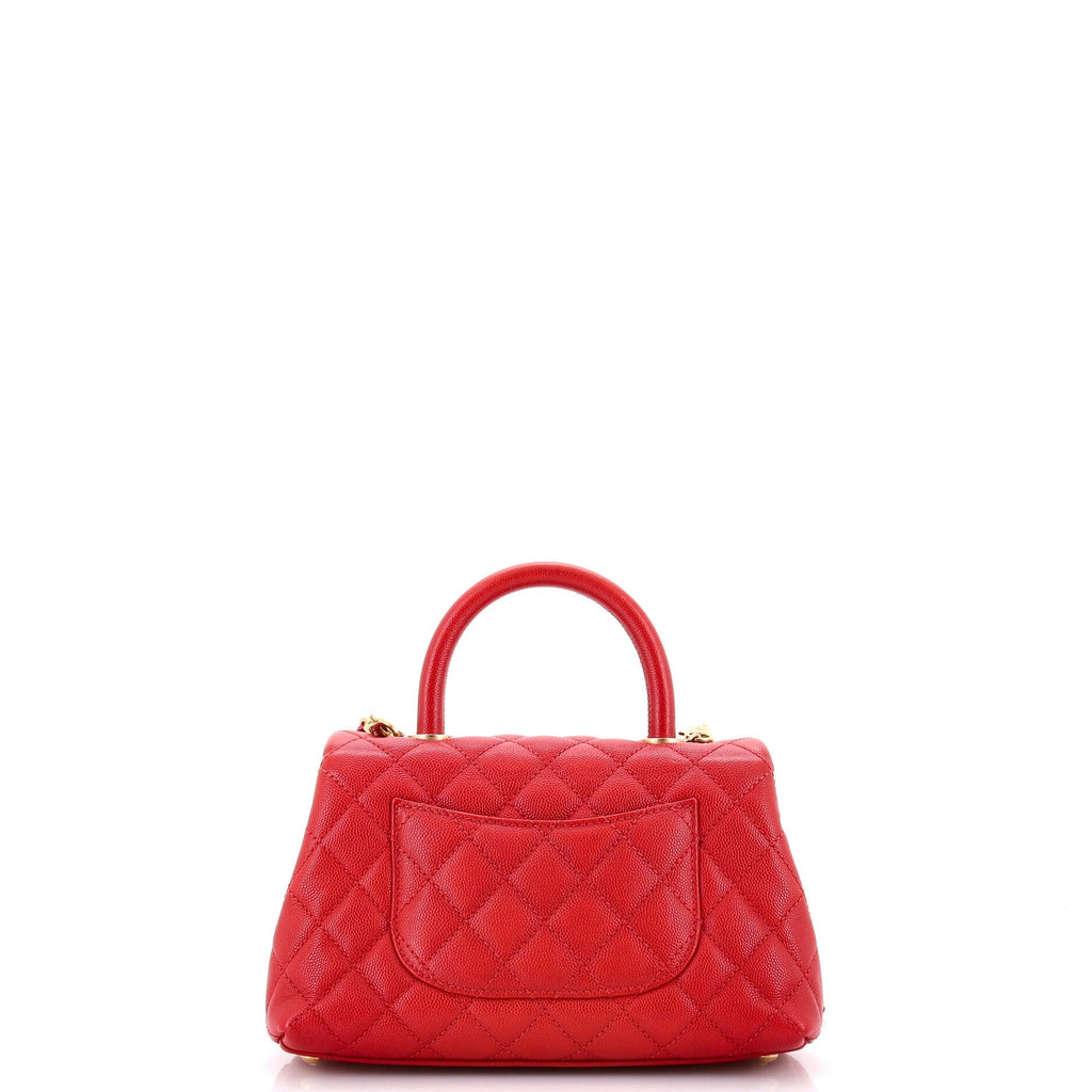 Coco Top Handle Bag Quilted Caviar Mini