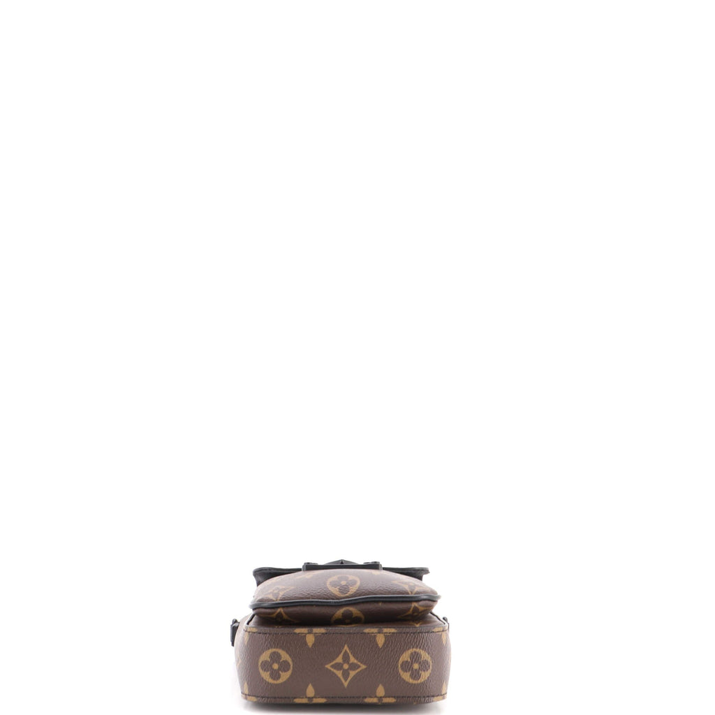 S Lock Vertical Wearable Wallet Macassar Monogram Canvas