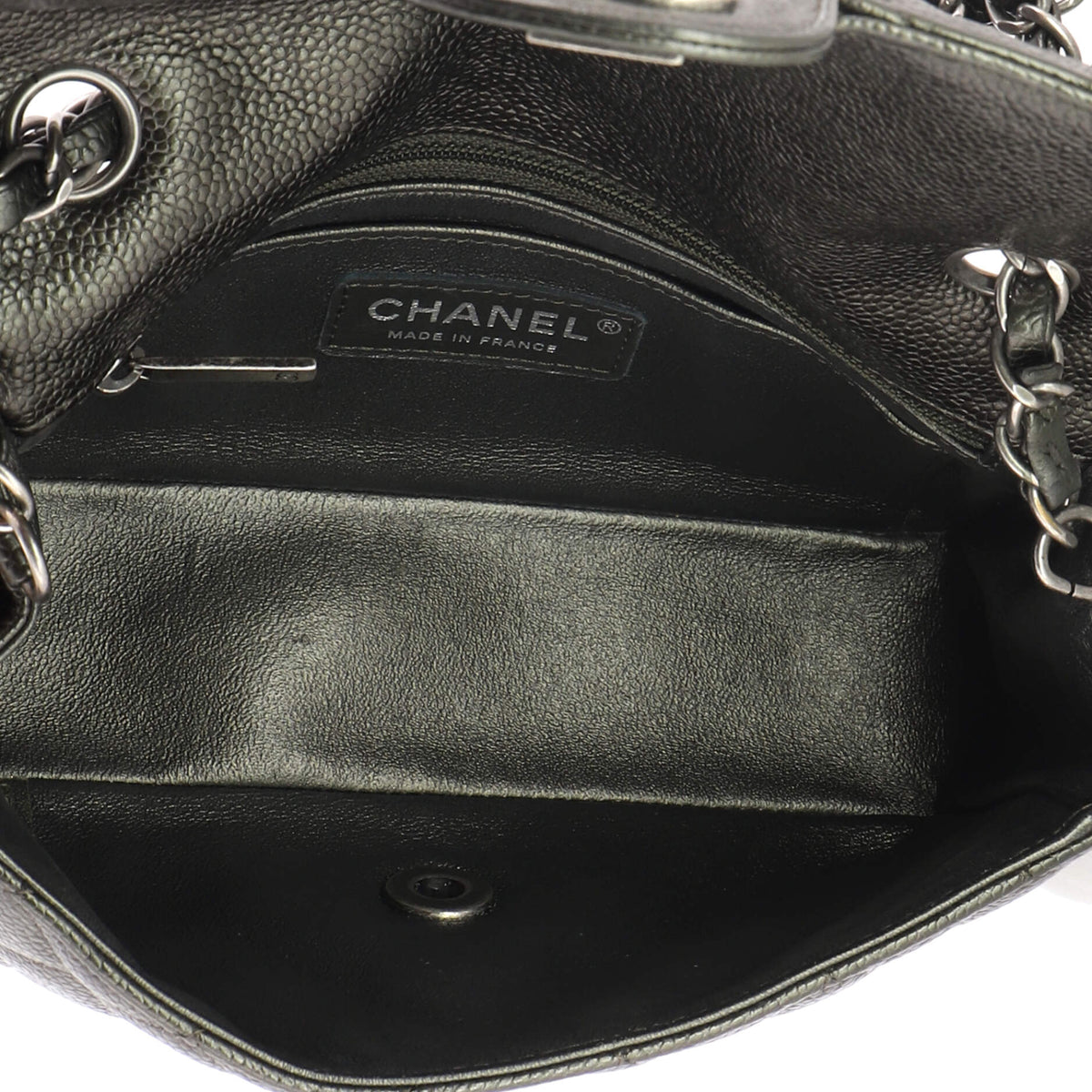 Classic Single Flap Bag Quilted Caviar Mini