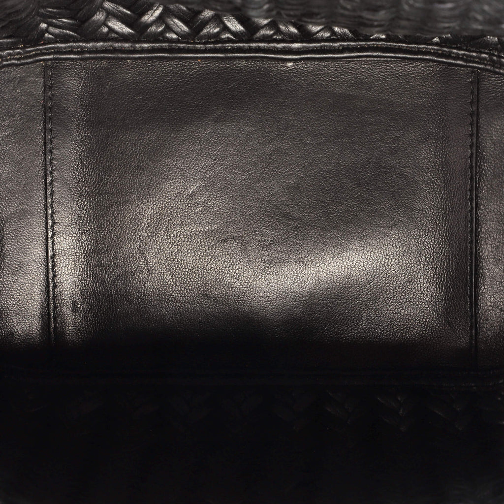 Hammock Bag Leather with Woven Detail Compact