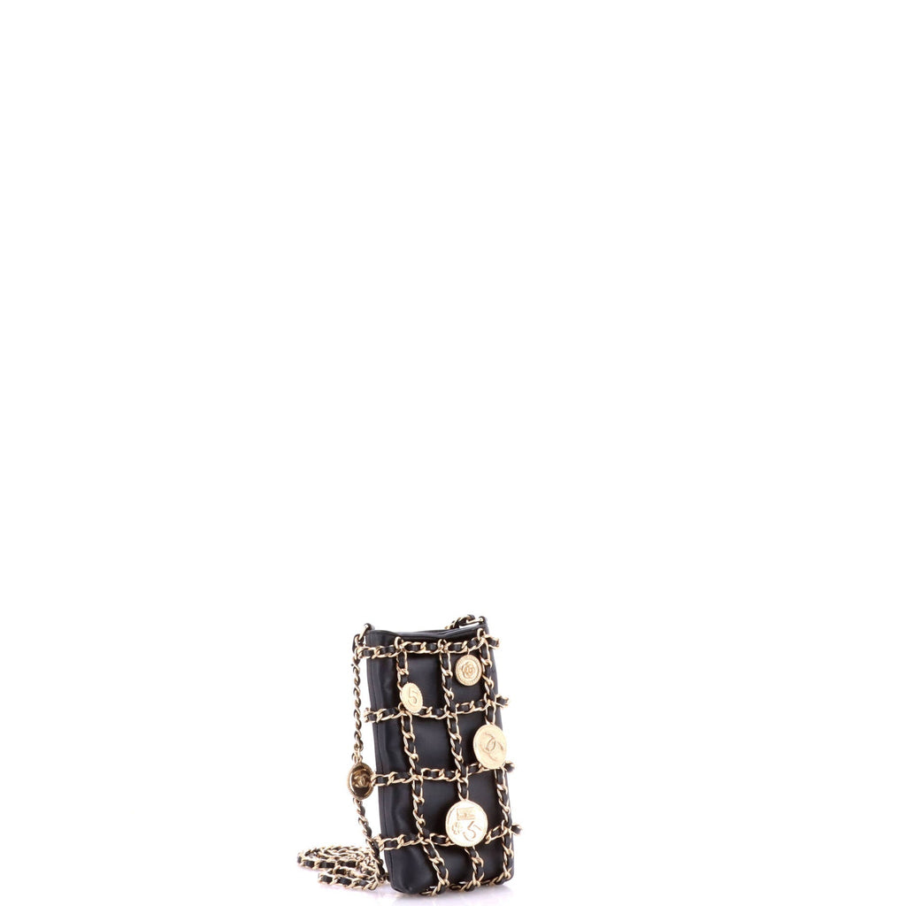 Tech Me Out Medallion Clutch With Chain Lambskin
