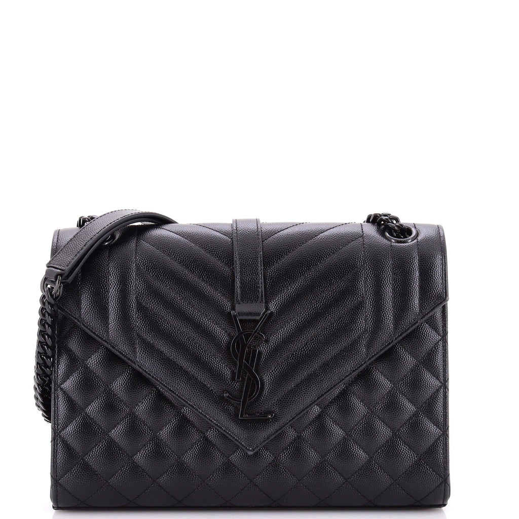 Classic Monogram Envelope Satchel Mixed Matelasse Leather Medium
