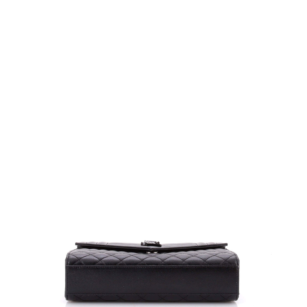 Classic Monogram Envelope Satchel Mixed Matelasse Leather Medium