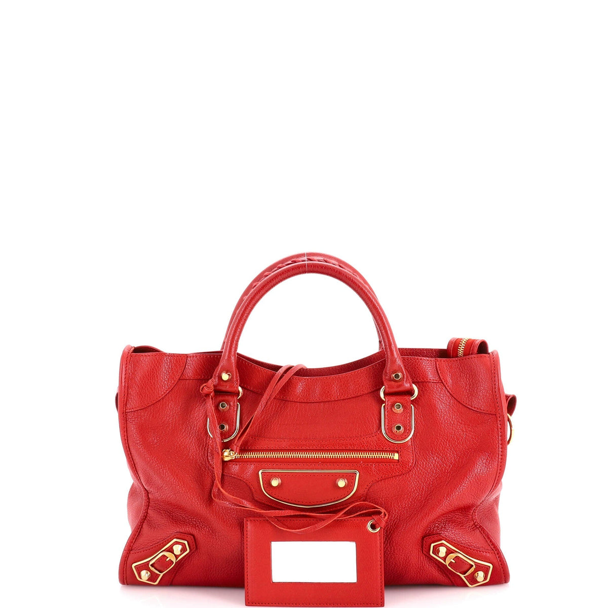 City Classic Metallic Edge Bag Leather Medium