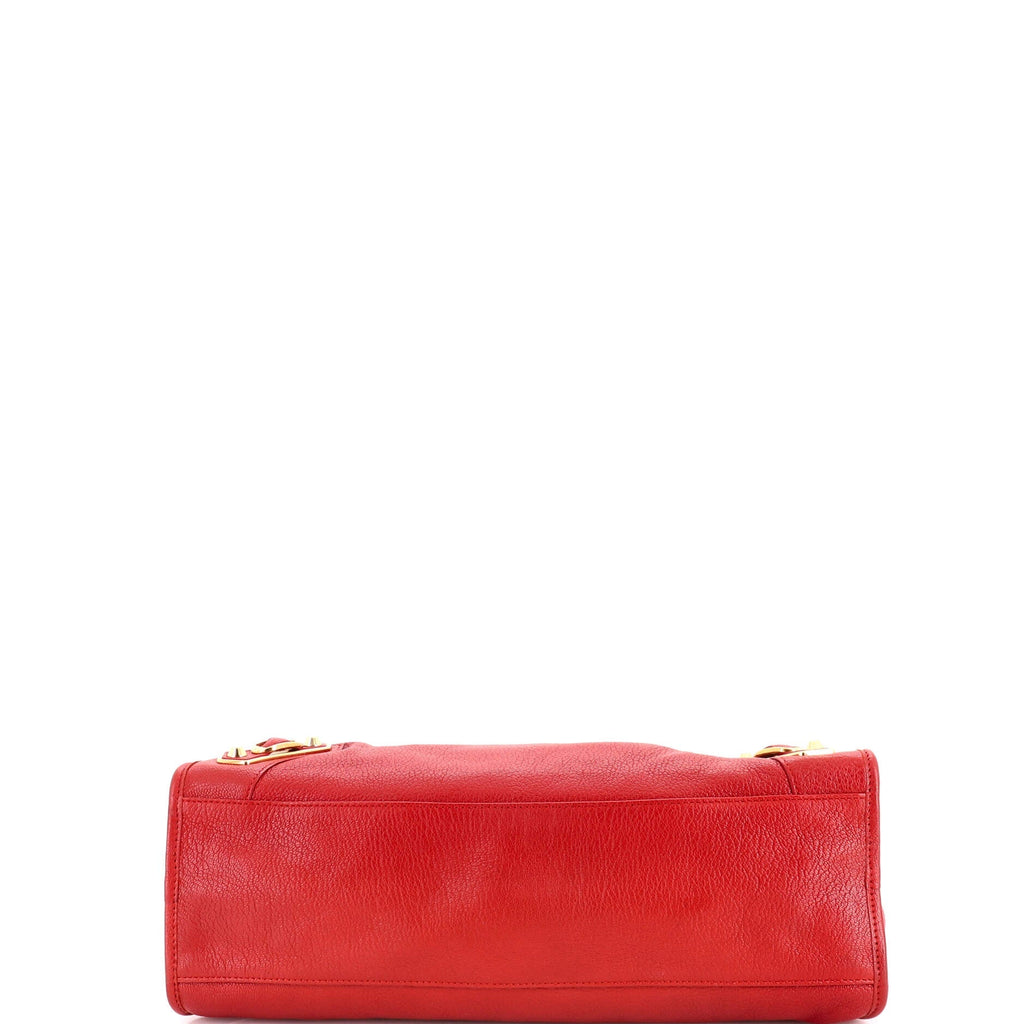 City Classic Metallic Edge Bag Leather Medium