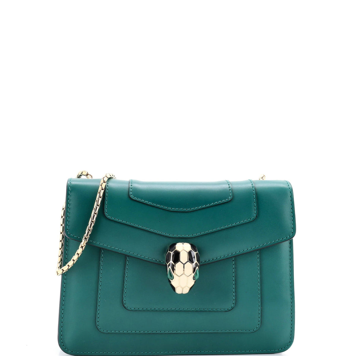 Serpenti Forever Square Shoulder Bag Leather Small