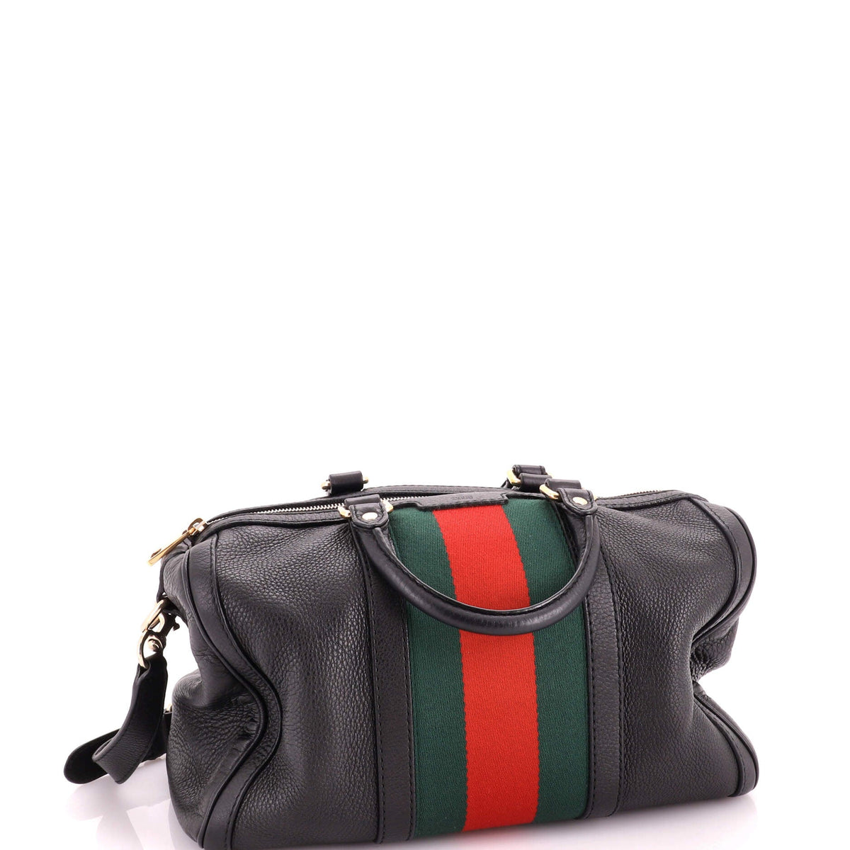 Vintage Web Boston Bag Leather Medium