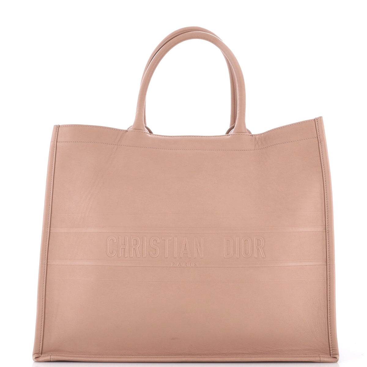 Book Tote Embossed Leather Large