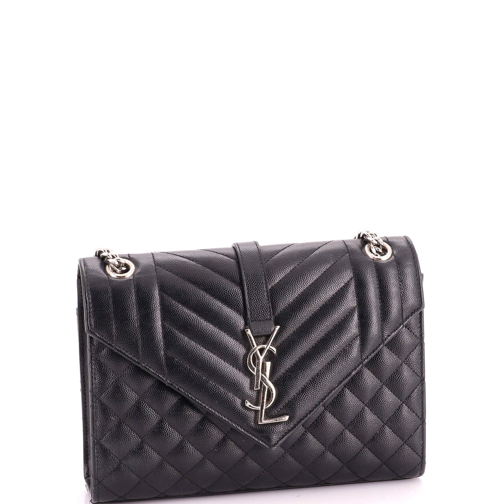Classic Monogram Envelope Satchel Mixed Matelasse Leather Medium