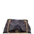 Crush Chain Flap Bag Leather Large