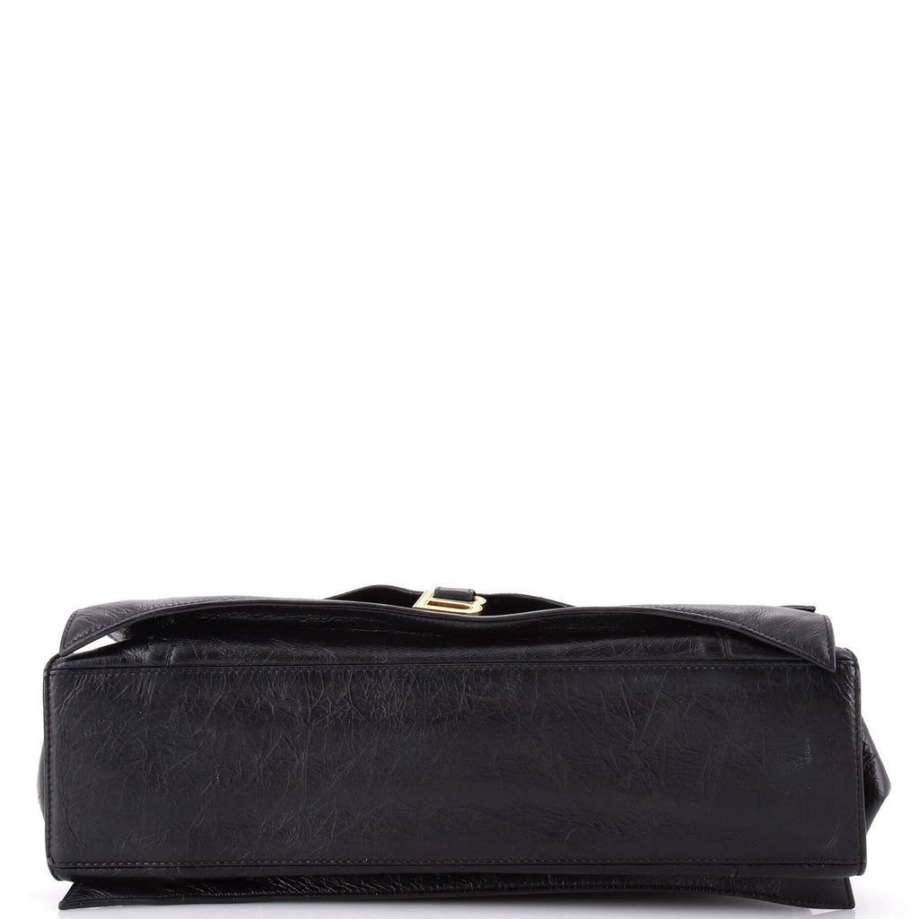 Crush Chain Flap Bag Leather Large
