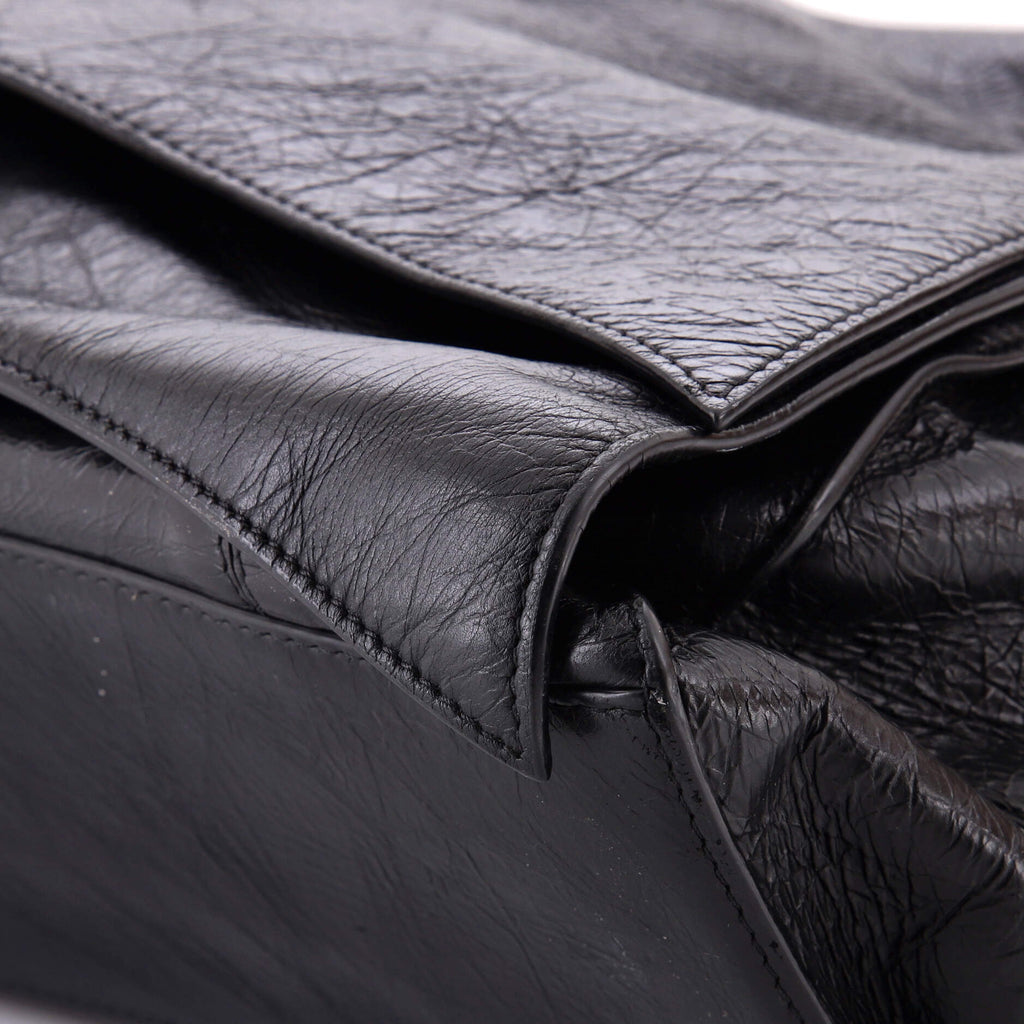 Crush Chain Flap Bag Leather Large