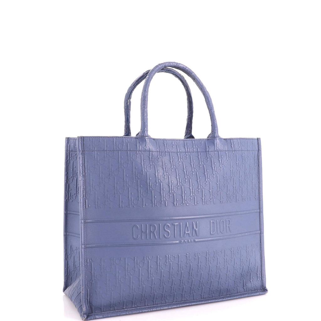 Book Tote Oblique Embossed Calfskin Large