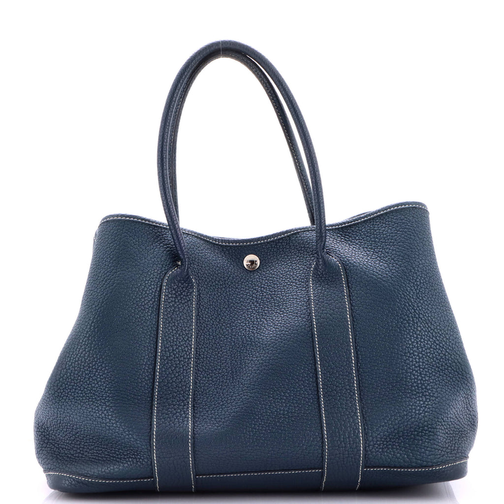 Garden Party Tote Leather with Printed Interior 36