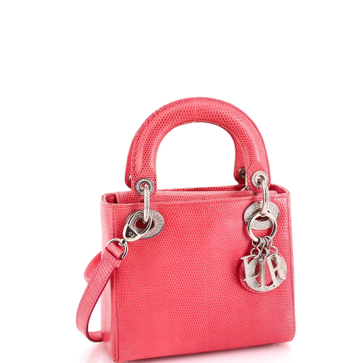 Lady Dior Bag Lizard with Crystal Charms Mini