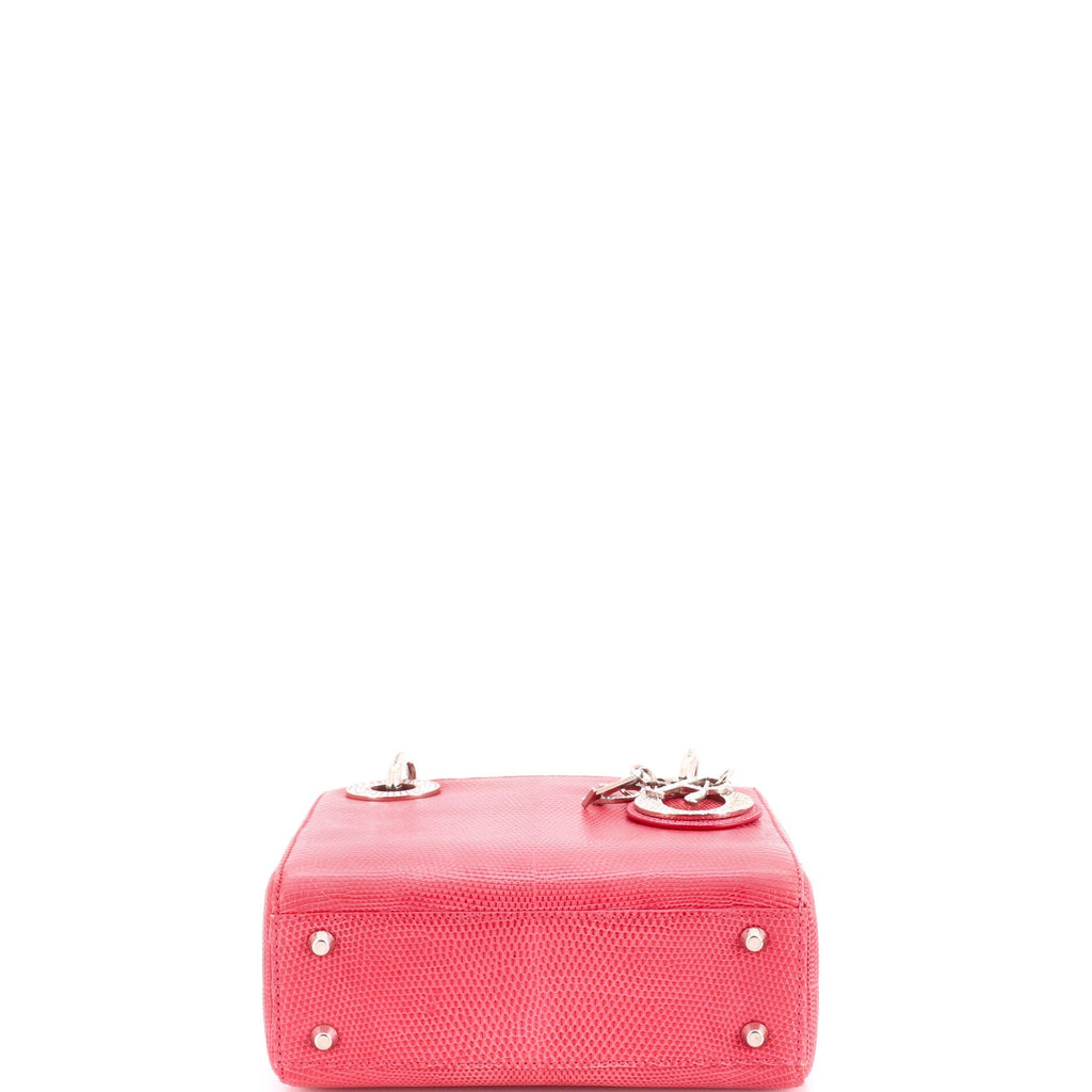 Lady Dior Bag Lizard with Crystal Charms Mini