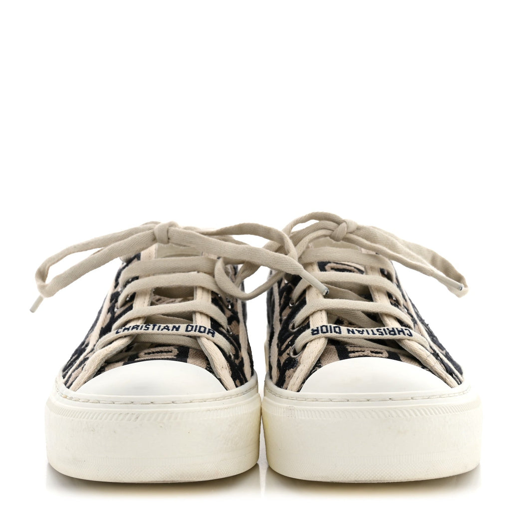 Canvas Oblique Walk'N'Dior Low Top Sneakers 36 Deep Blue