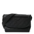 Calfskin Monogram Shadow Pulse Messenger  Black