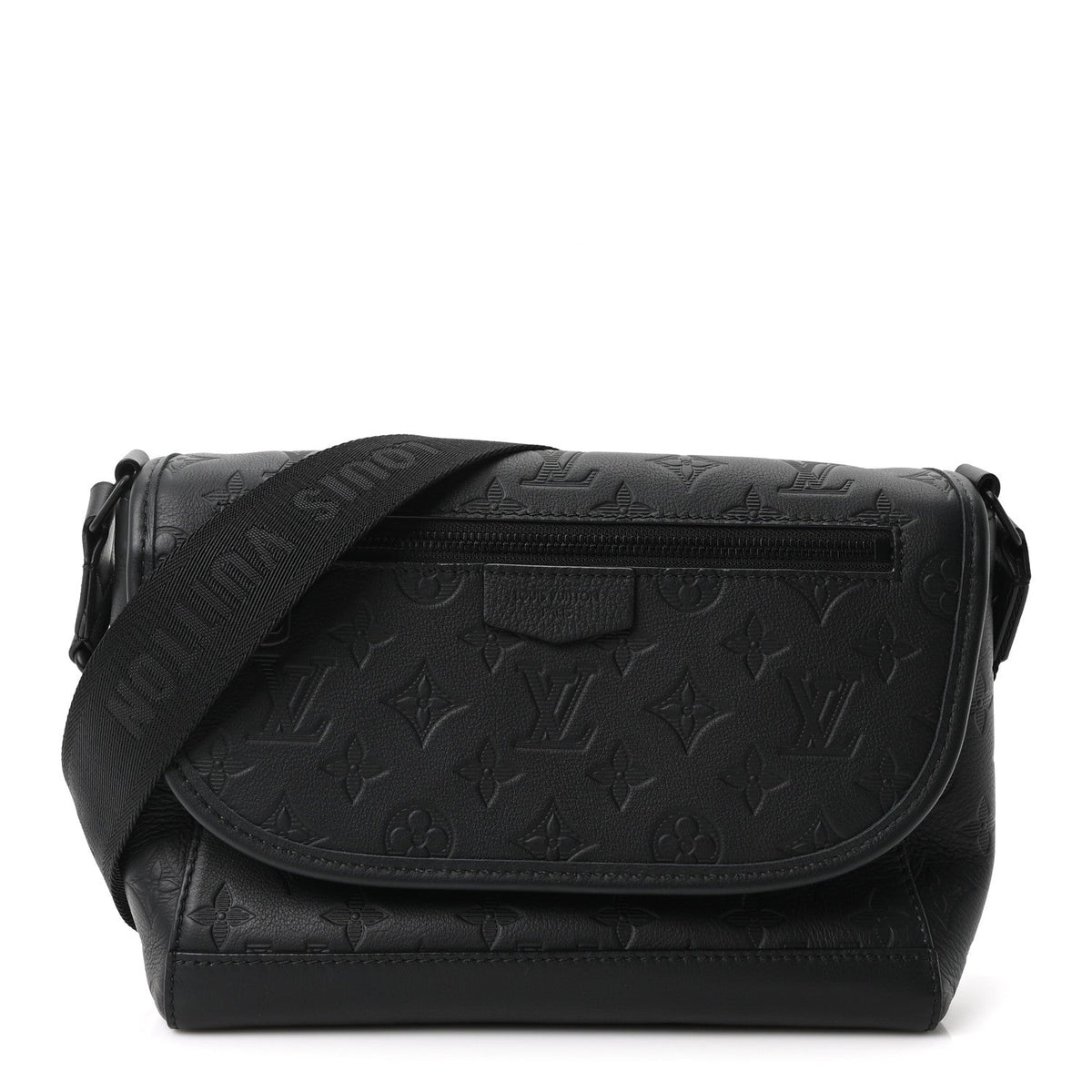 Calfskin Monogram Shadow Pulse Messenger  Black