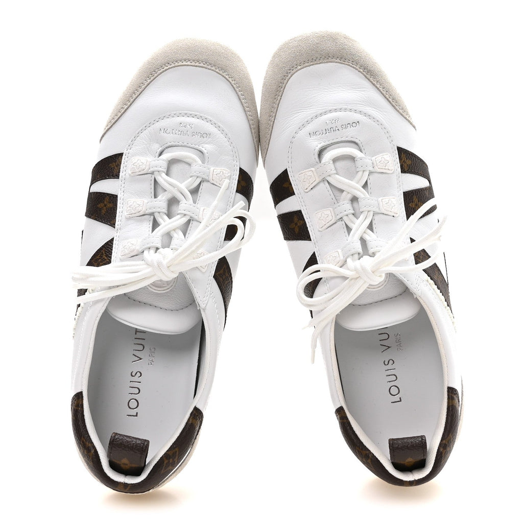 Monogram Calfskin Womens LV Sneakerina 40 White