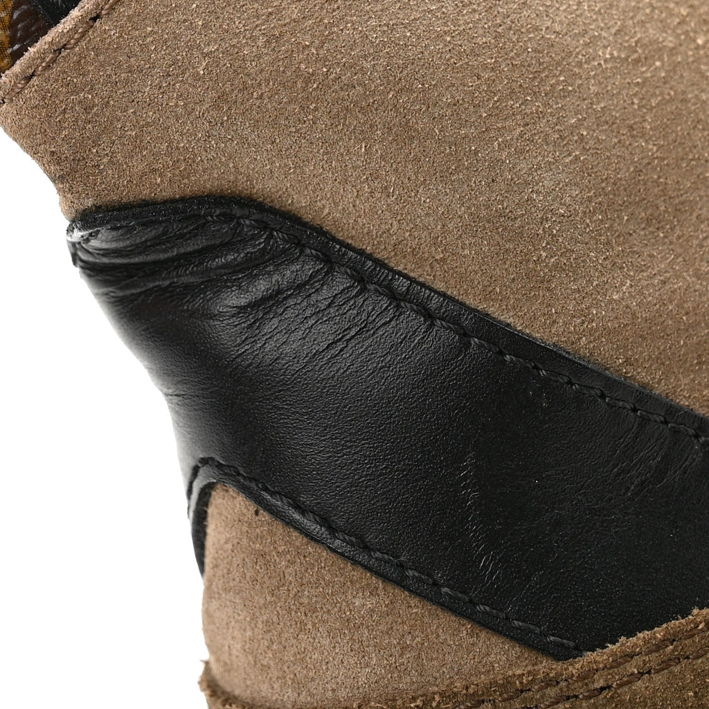 Suede Calfskin Monogram Laureate Platform Desert Boots 38 Taupe
