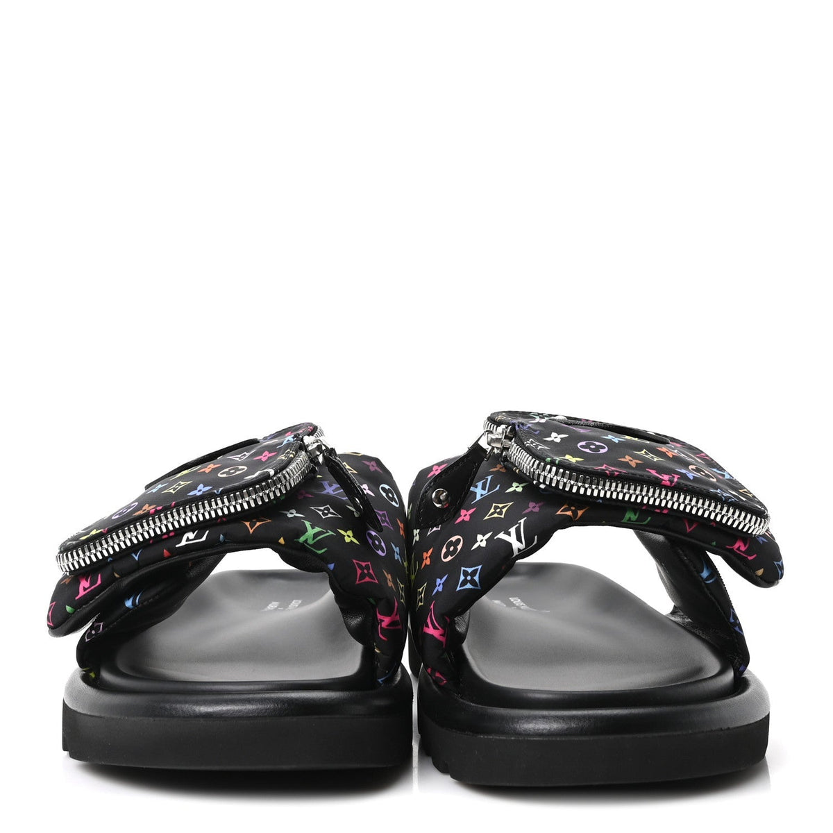 LV X TM Monogram Multicolor Pool Pillow Flat Comfort Mule 35 Black