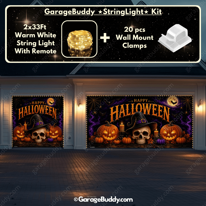 Wicked Halloween | Skull & Pumpkin Halloween Garage Door Cover