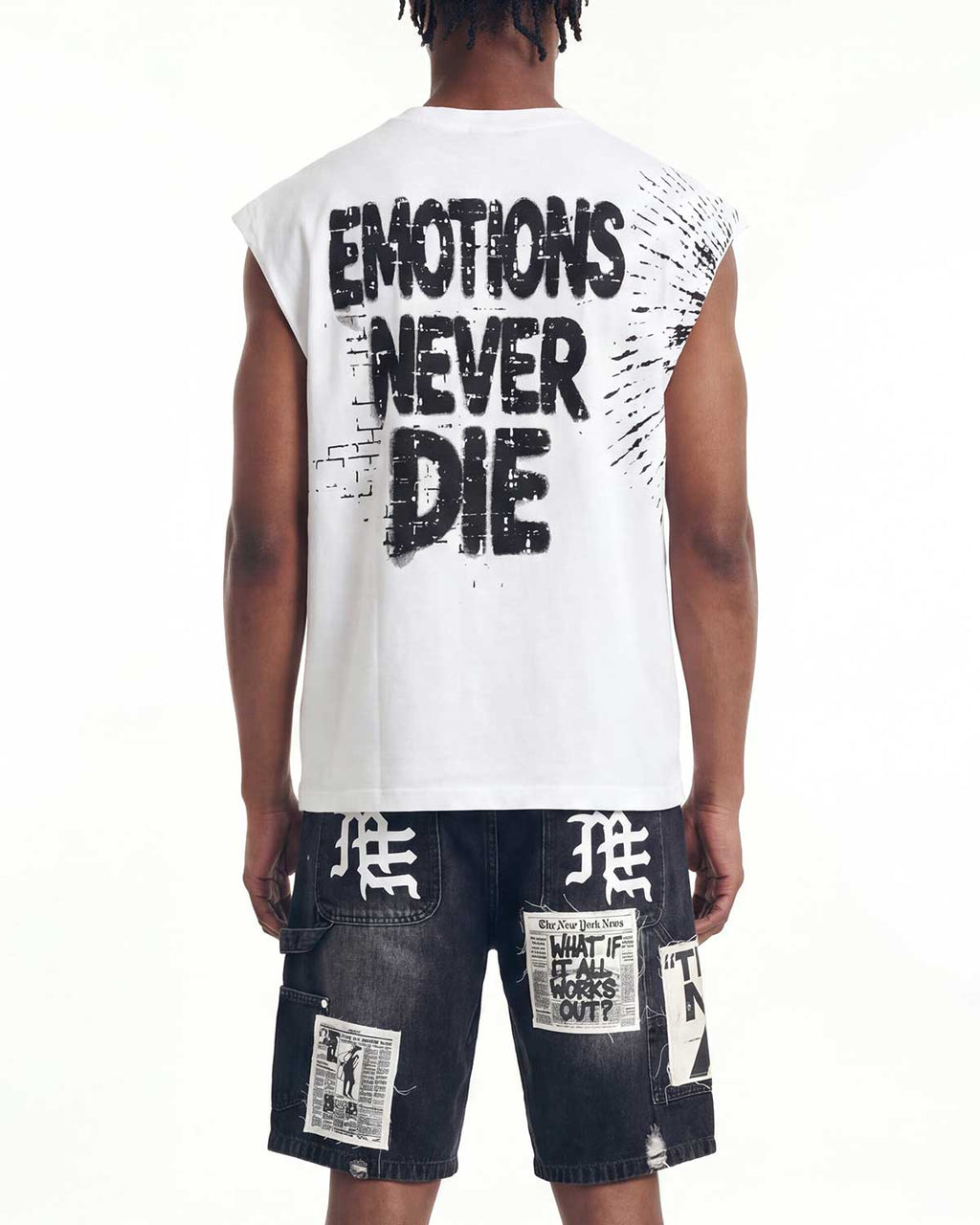 Mixed Emotions AI Denim Shorts Black