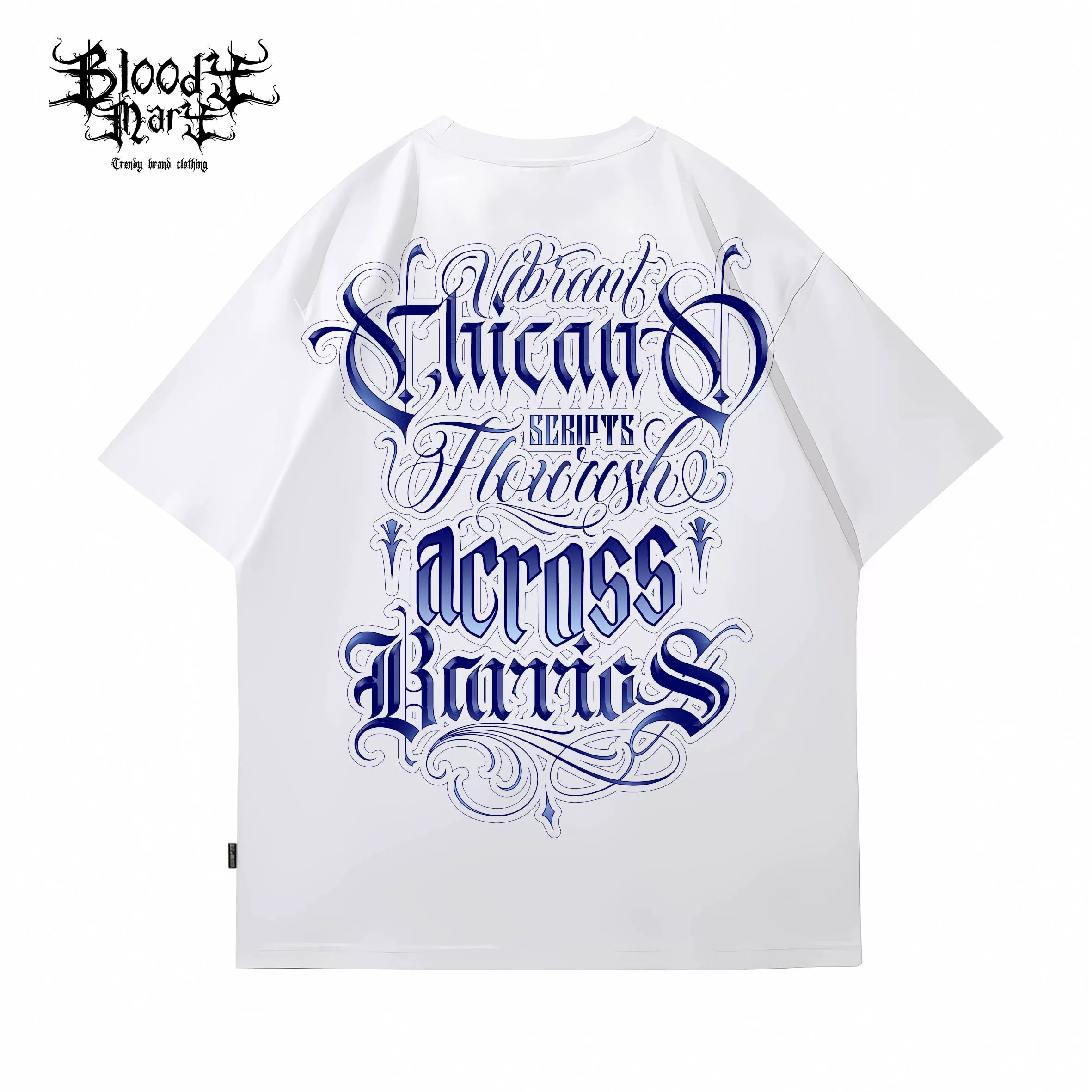 American street Chicano floral font short sleeved loose cotton heavyweight niche hip-hop tattoo artist trendy T-shirt