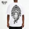 American style floral font pure cotton short sleeved T-shirt original trendy hip-hop street dance T-shirt 2025 spring heavyweight pure cotton short sleeved shirt