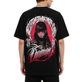 Original Trendy Brand American Chicano Flower Font, Niche Cartoon Hip Hop, Pure Cotton, Heavy Tattoo Artist, Retro T-shirt