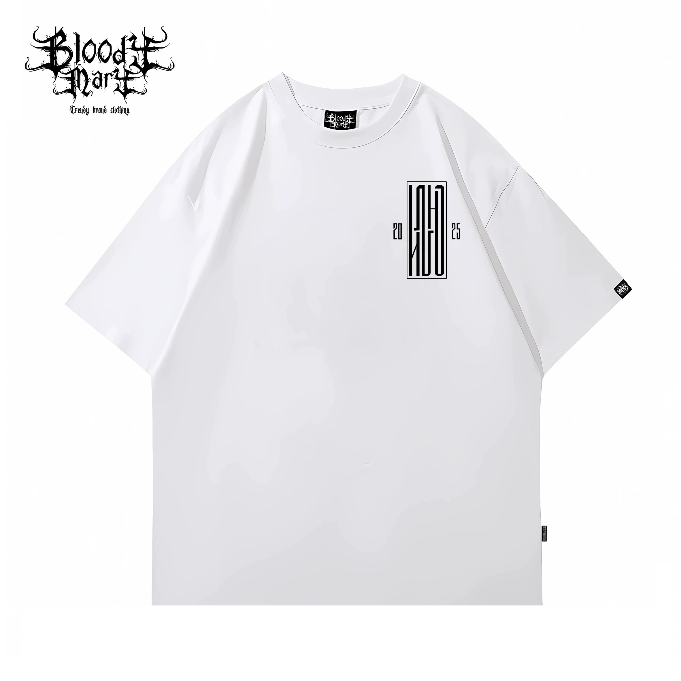 American style floral font pure cotton short sleeved T-shirt original trendy hip-hop street dance T-shirt 2025 spring heavyweight pure cotton short sleeved shirt