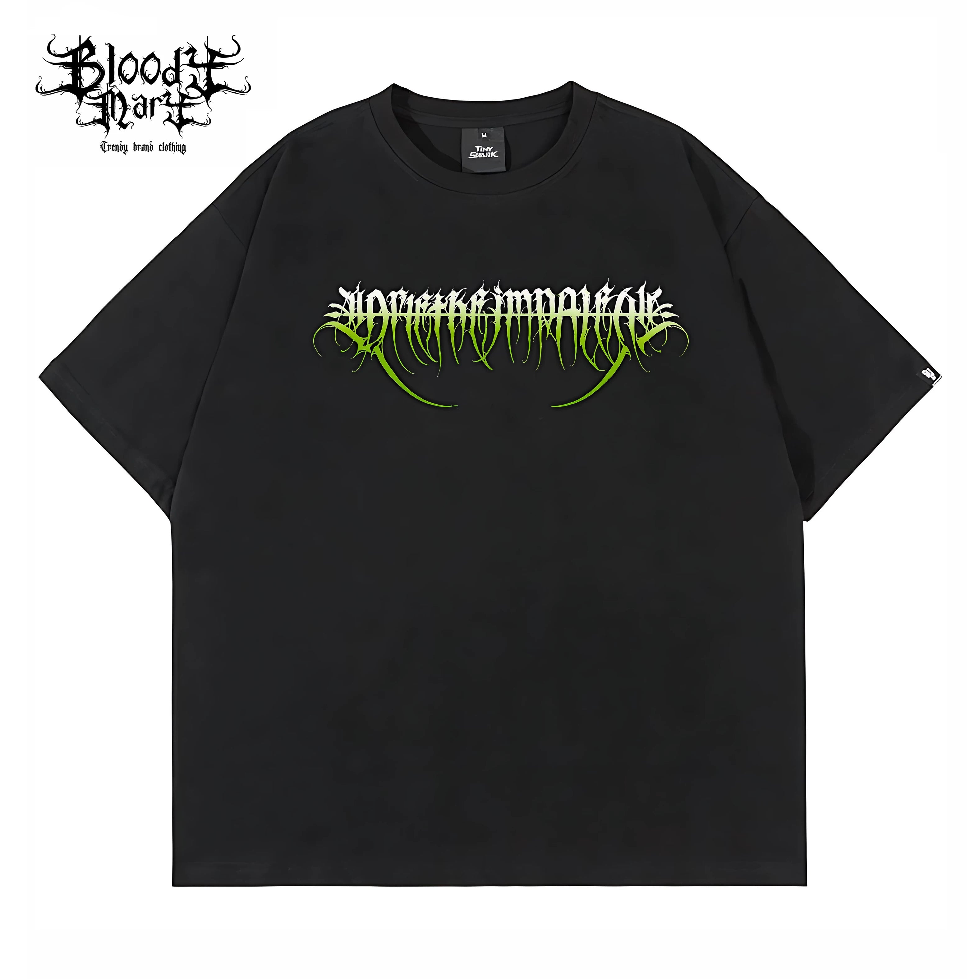 Original American street flower font retro loose cotton heavyweight niche hip-hop tattoo artist trendy brand T
