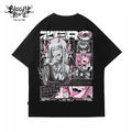 Original trendy brand American street flower font short sleeved men's and women's loose cotton tattoo artist niche hip-hop T-shirt dark