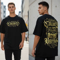 American street retro floral font short sleeved loose cotton heavyweight niche hip-hop tattoo artist trendy T-shirt