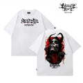 Original trendy brand dark punk skull niche American floral font heavyweight loose hip-hop printed short sleeved T-shirt