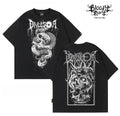 Original American street flower font retro loose niche hip-hop pure cotton Chicano trendy T-shirt tattoo artist