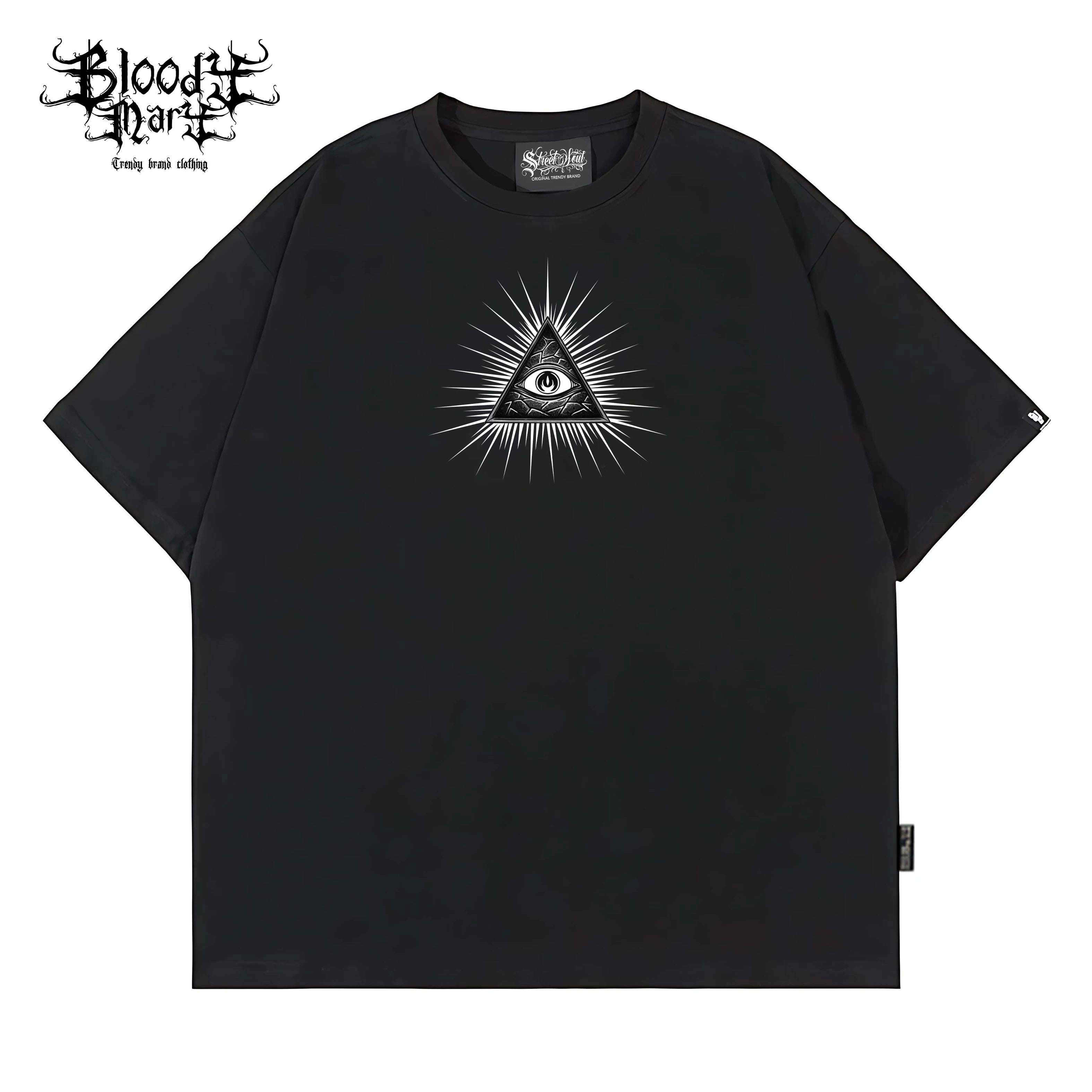 Original Trendy American Hip Hop Style Heavy Metal Printed Short Sleeve T-shirt for Men and Women, Loose Round Neck, Heavy Cotton, Rock