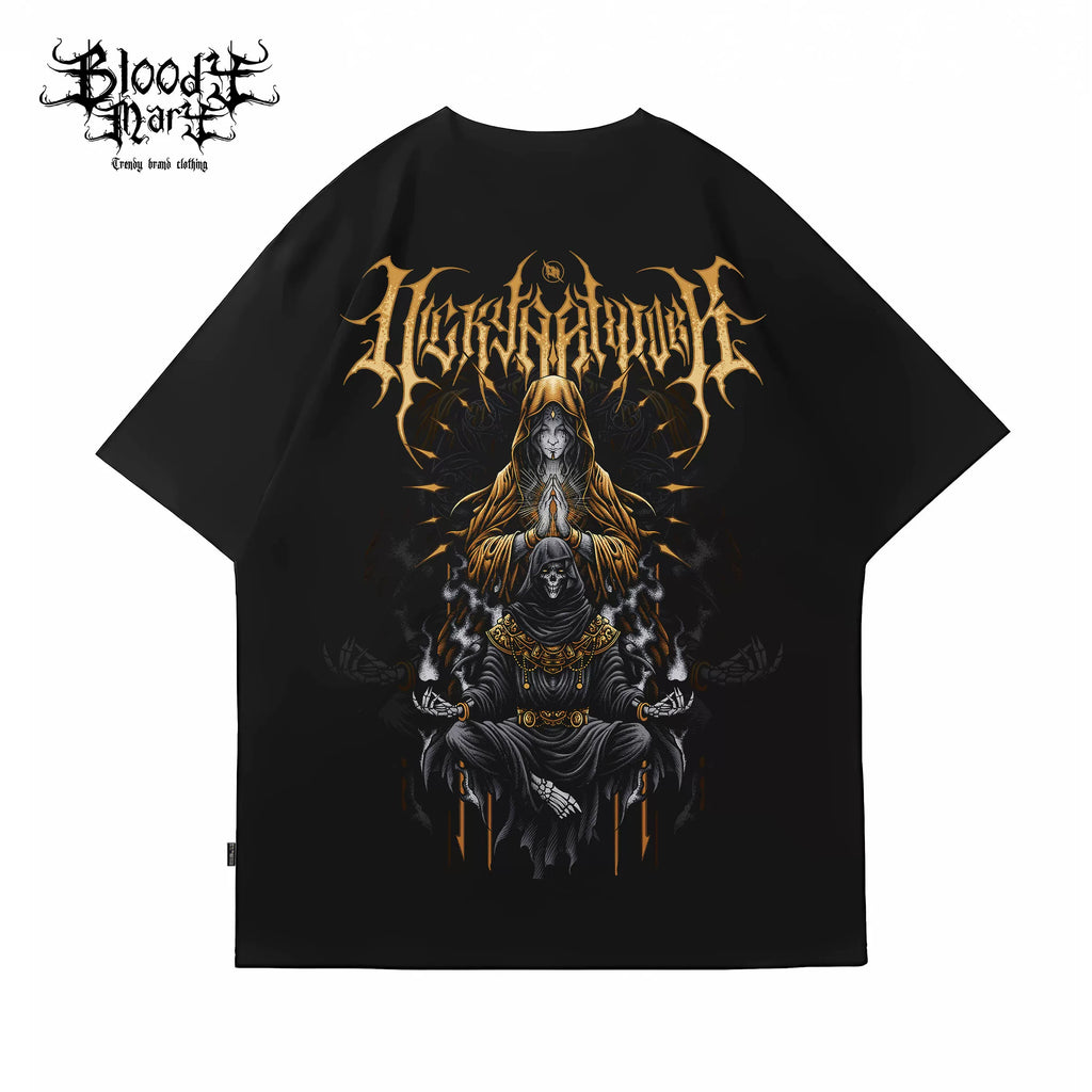 Original trendy brand niche Death God metal short sleeved T-shirt high street pure cotton loose core band for men and women