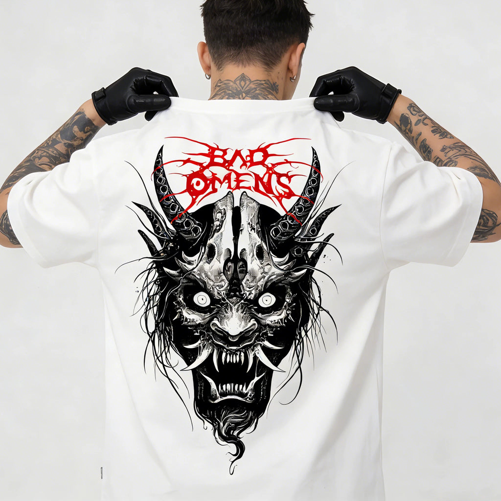 Original Trendy Brand Design American Dark Prajna Trendy Hip Hop Retro Tattoo Artist Short Sleeve Pure Cotton T-shirt for Men and Women