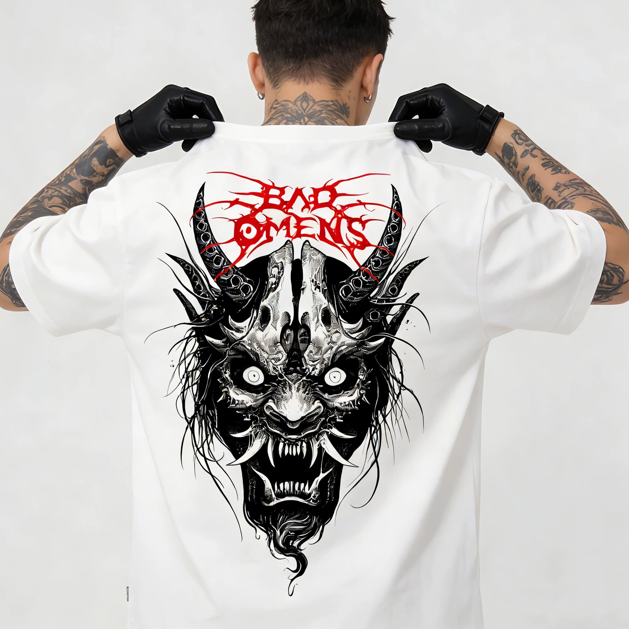 Original Trendy Brand Design American Dark Prajna Trendy Hip Hop Retro Tattoo Artist Short Sleeve Pure Cotton T-shirt for Men and Women
